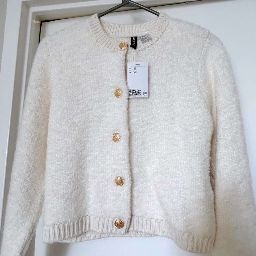 H&M Textured-knit Cardigan